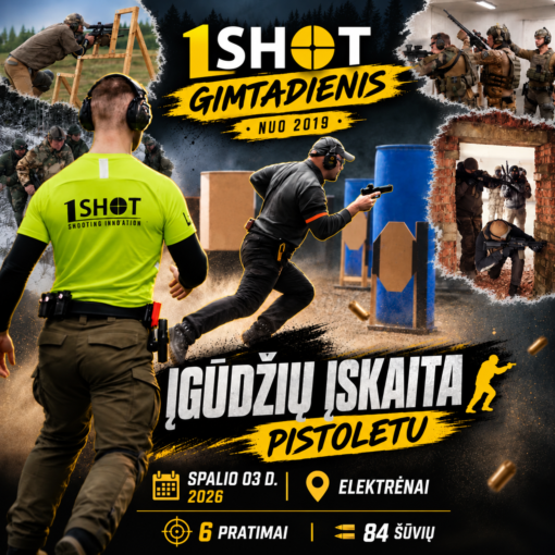 Įgūdžių įskaita PISTOLETU